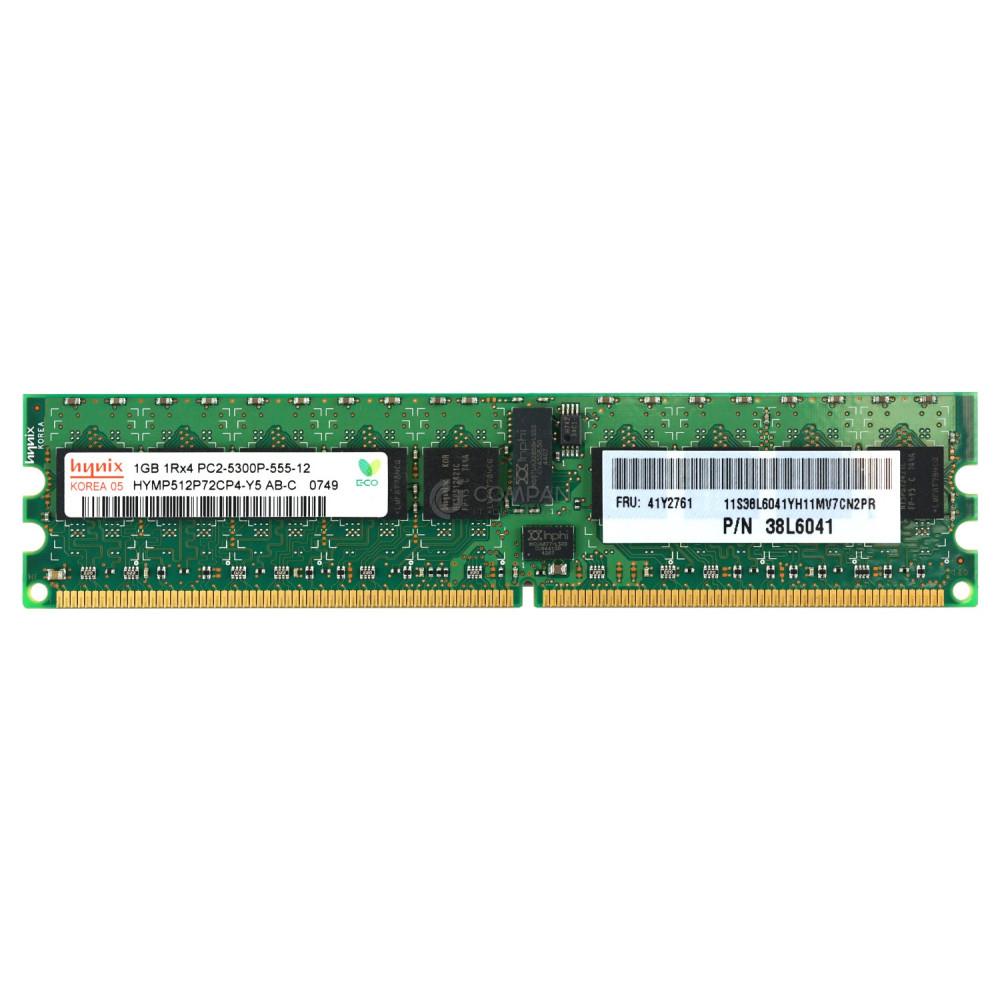 41Y2761 IBM MEMORY 1GB 1RX4 PC2 5300P DDR2 38L6041